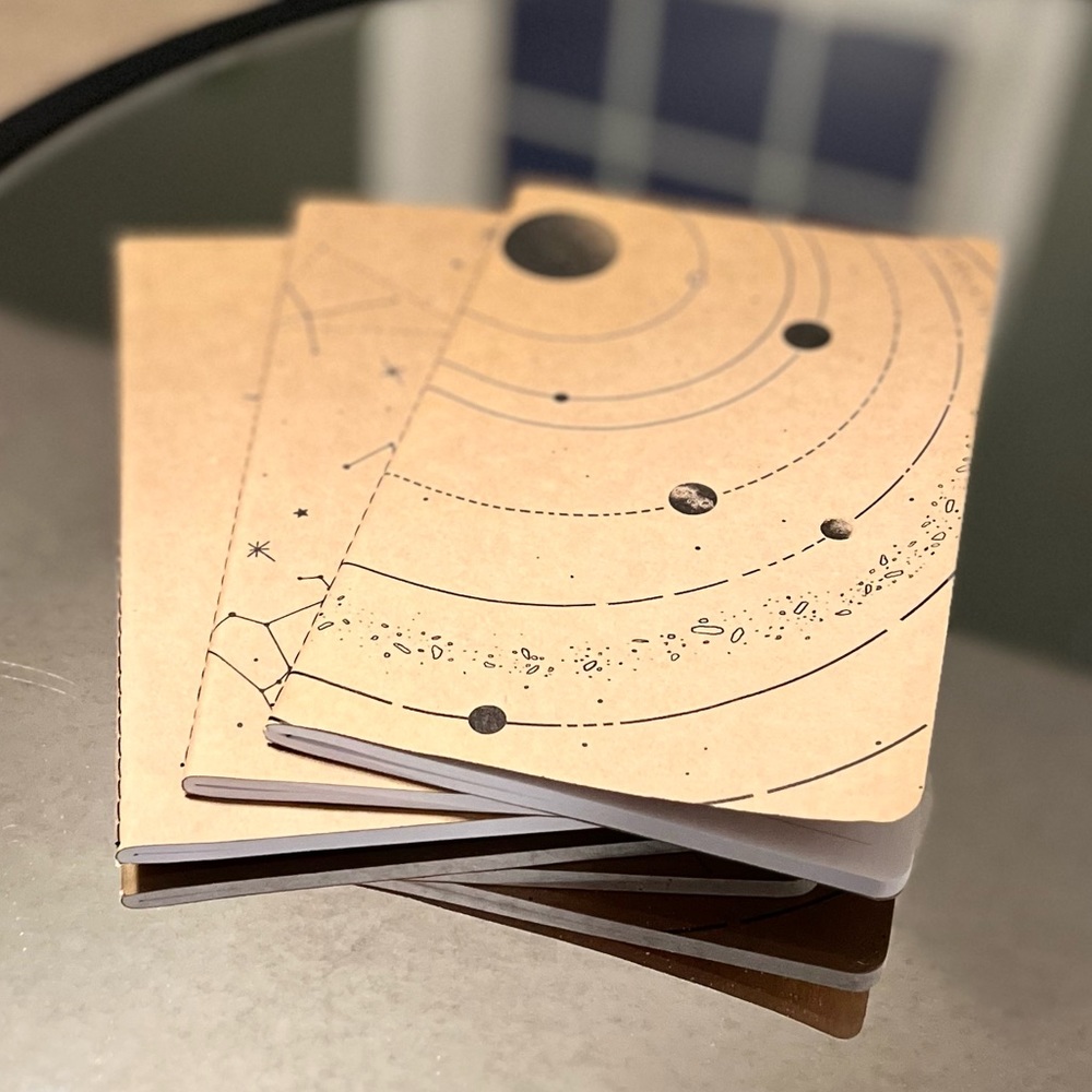 Denik Lined 3pk Composition Notebooks Saddle Stitched Softcover Astronomy